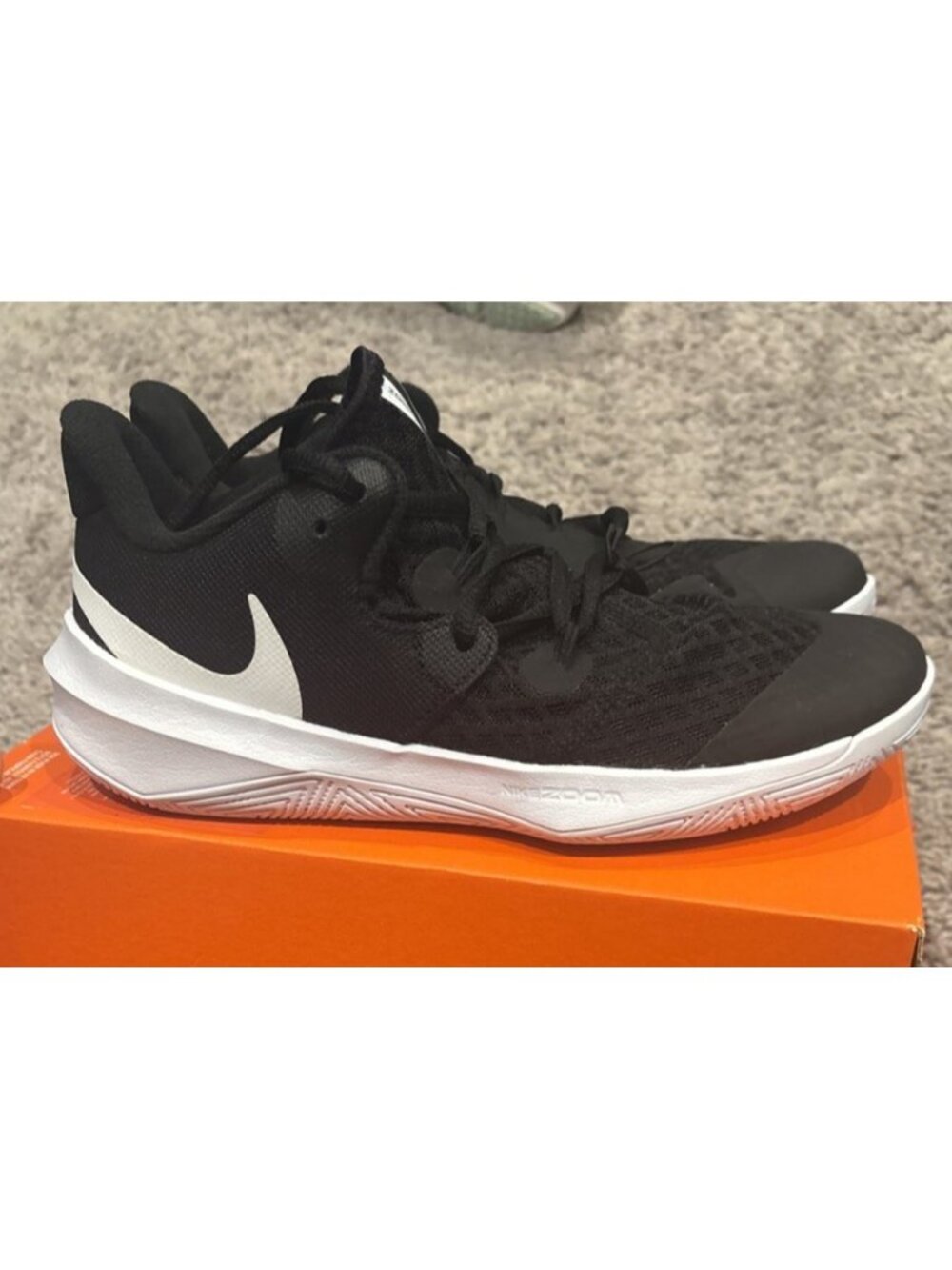 Nike Zoom HyperSpeed Volleyball Court CI2964-010 Black/White Womens Size 6.5 NEW